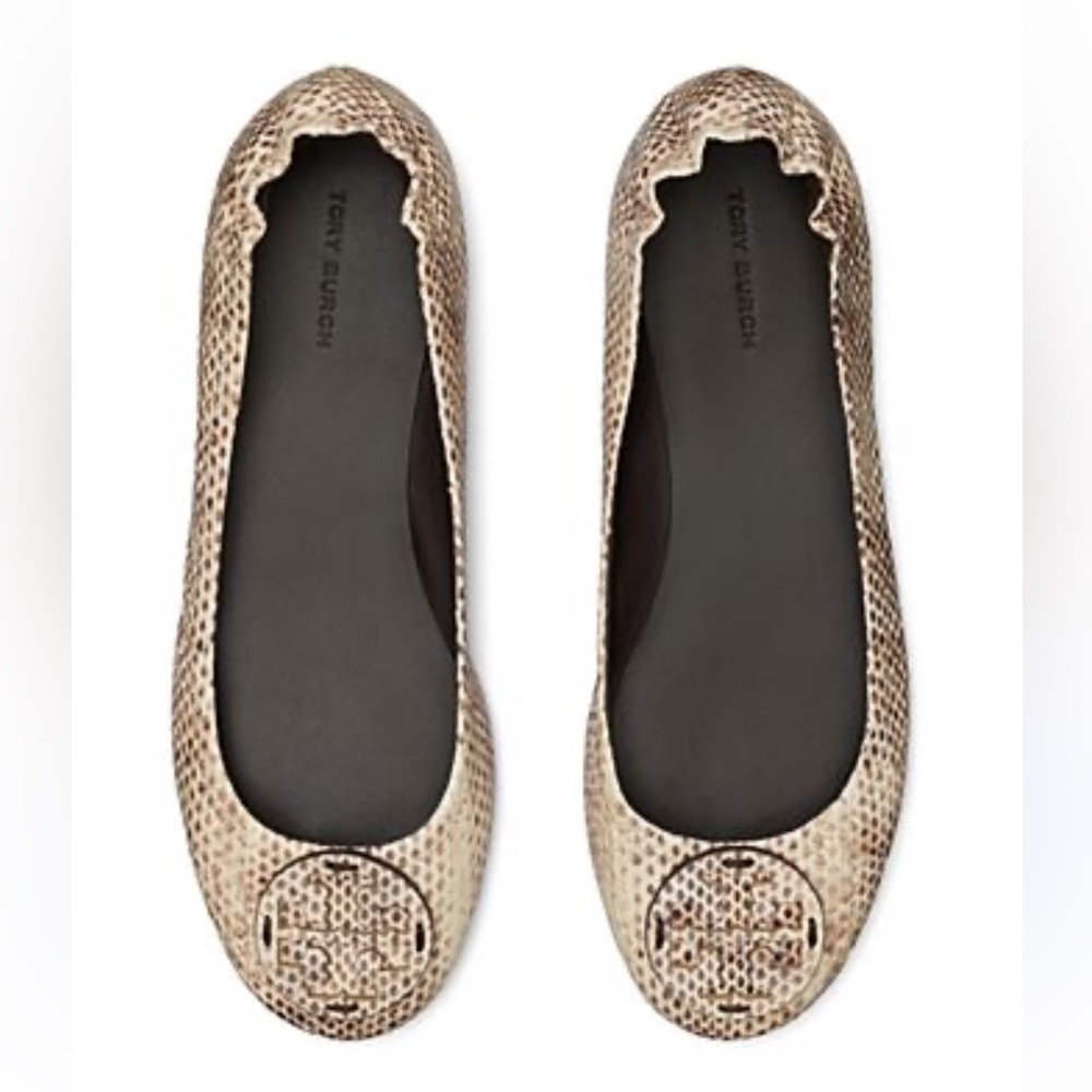 Tory Burch
Women Minnie Travel Ballet Flats snakeskin Color:Cream Roccia 6.5